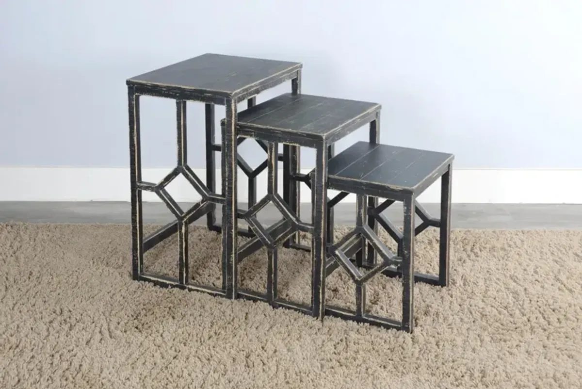 Sunny Designs Marina Black Sand Nesting Tables