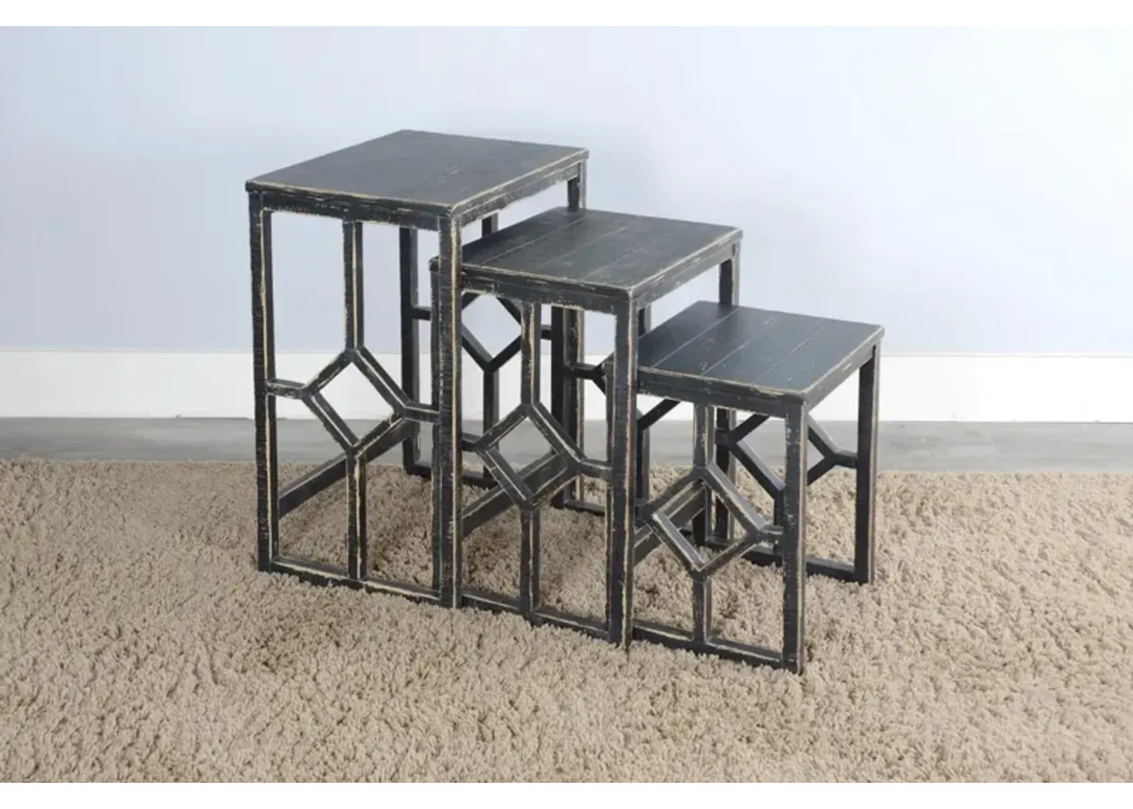 Sunny Designs Marina Black Sand Nesting Tables