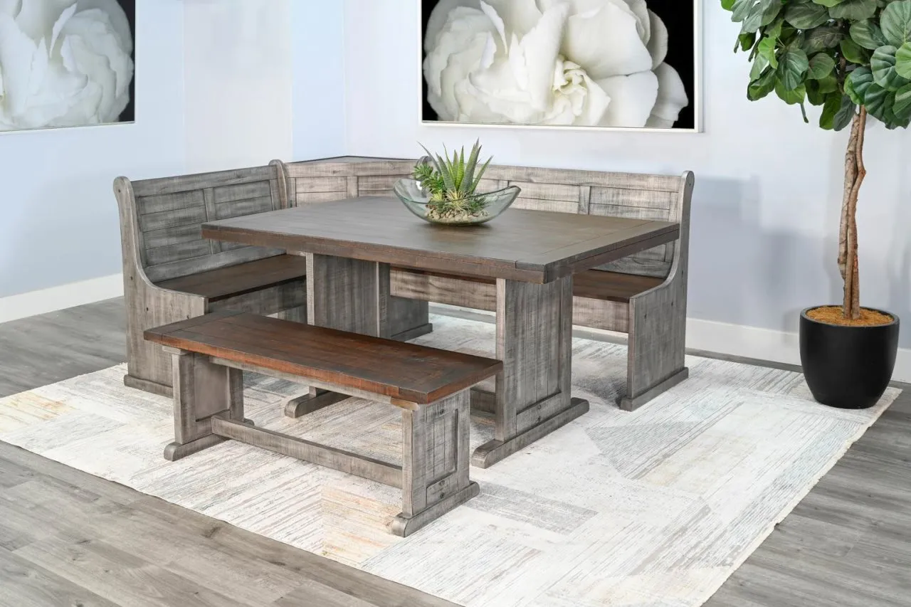 HOMESTEAD HILLS TOBACCO LEAF & ALPINE GREY DINING TABLE