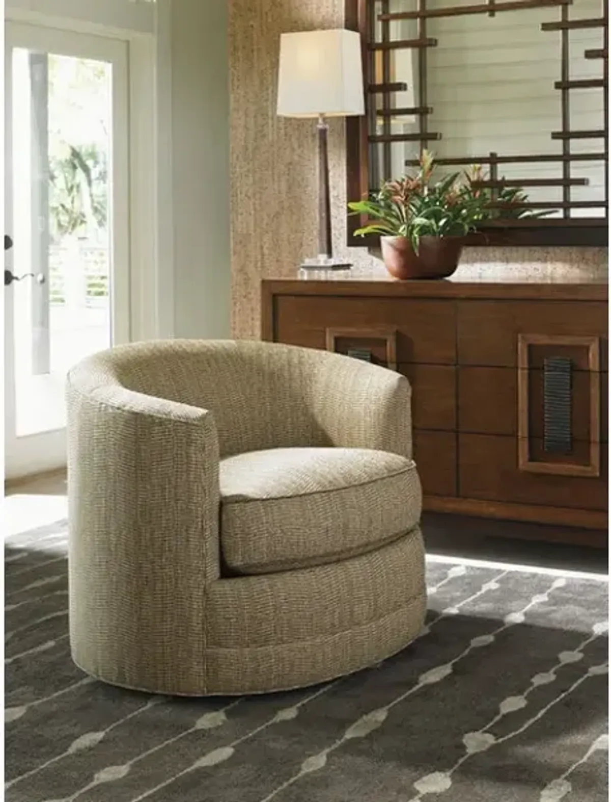 Tommy Bahama Home by Lexington Island Fusion Kava Swivel Chair