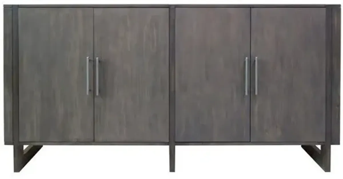 Crestview Hawthorne Estate 2 Tone Grey Wash Inset Wood Frame Sideboard