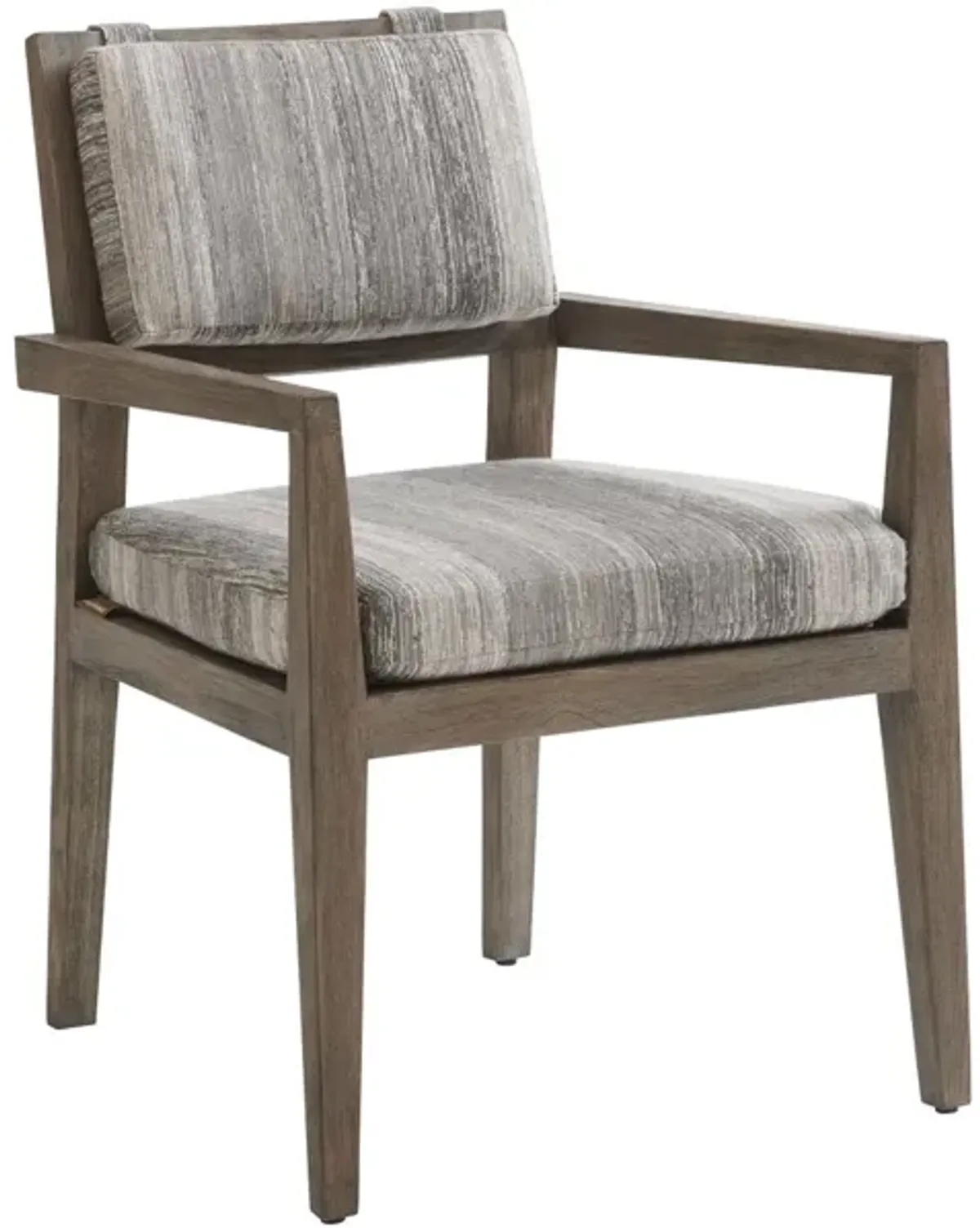 Tommy Bahama Outdoor by Lexington La Jolla Taupe, Gray & Patina Upholstered Arm Dining Chair