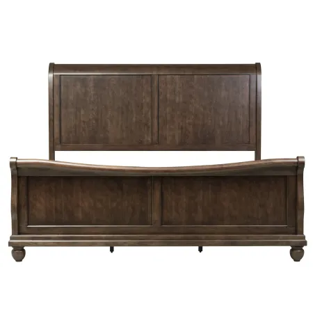 KING CALIFORNIA SLEIGH BED DRESSER & MIRROR CHEST - RUSTIC TRADITIONS