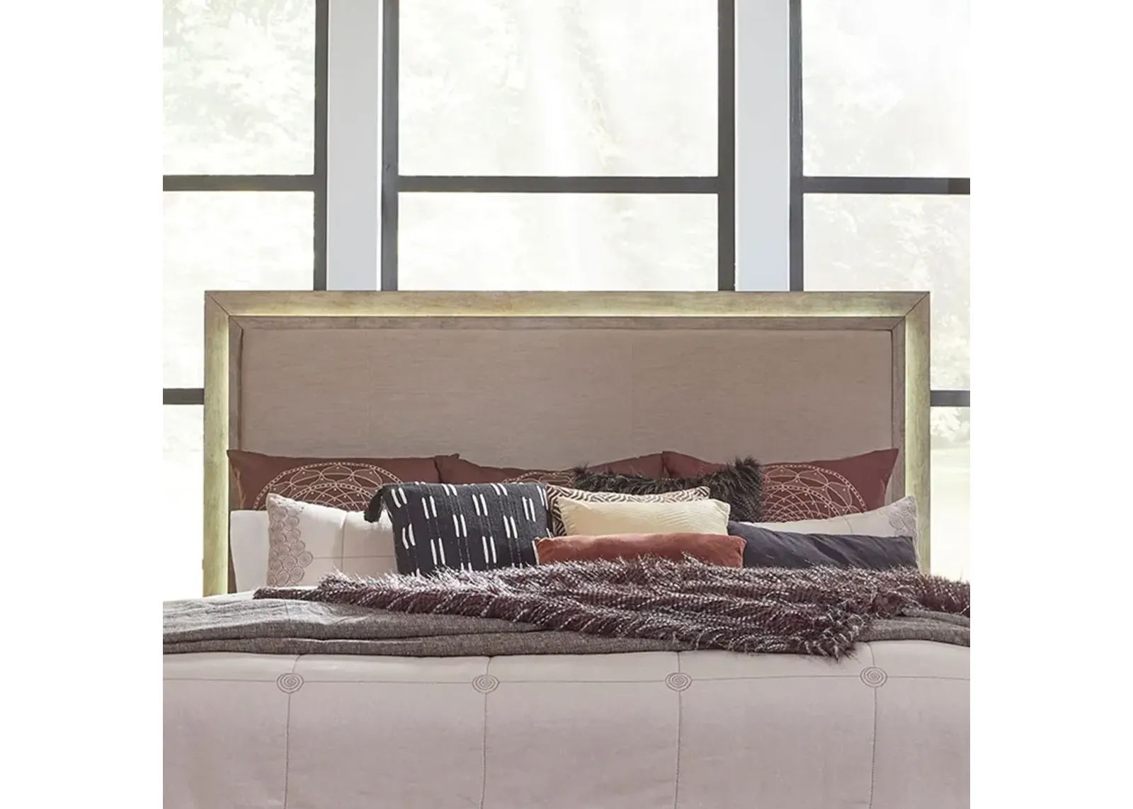 Upholstered Panel With Lights Canyon Road Queen Headboard