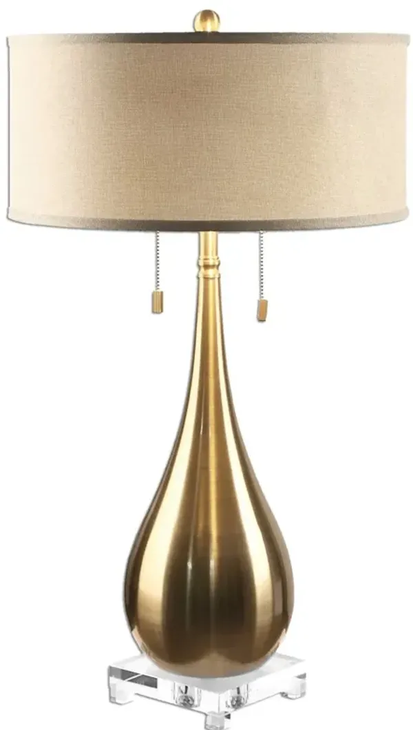 Uttermost Lagrima Brushed Brass Table Lamp