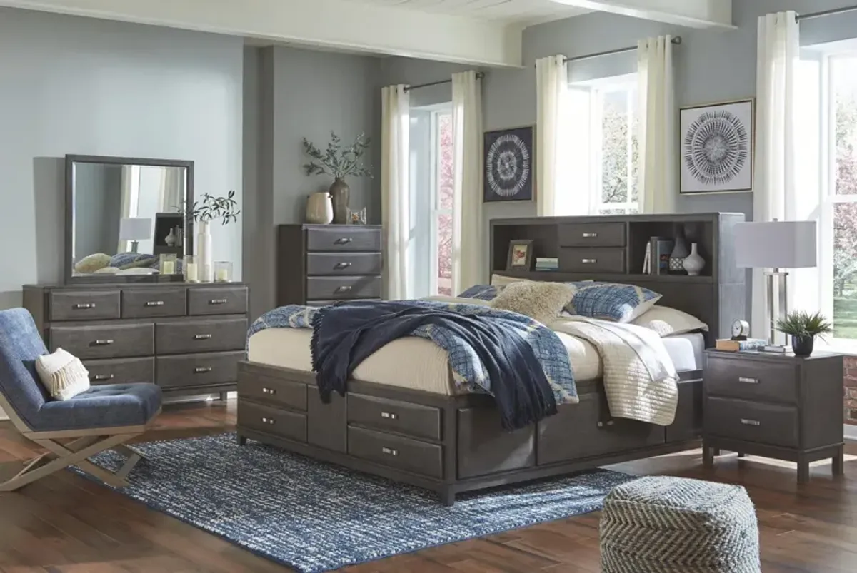 Ashley Caitbrook Gray Queen Storage Bed with 8-Drawers