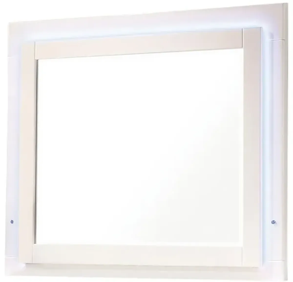 Coaster Felicity Wood Led Dresser Mirror White High Gloss