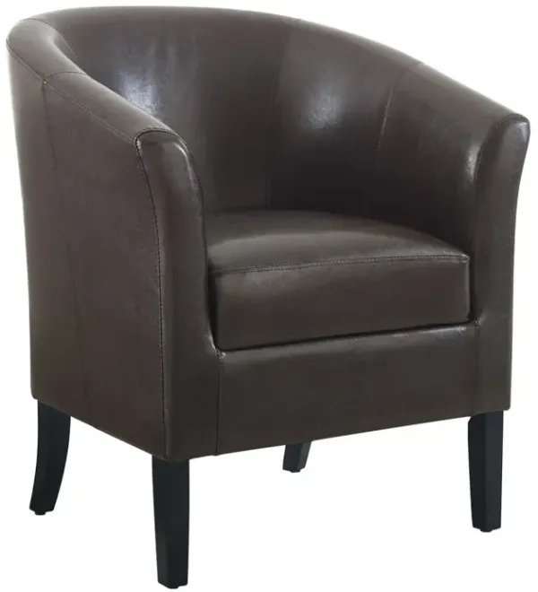 Linon Simon Brown Club Barrel Chair