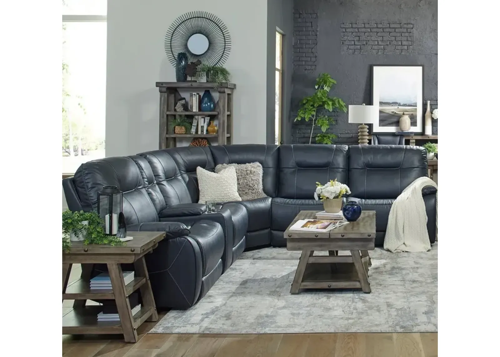 Parker House Axel Collection 6-Piece Sectional in Admiral Color