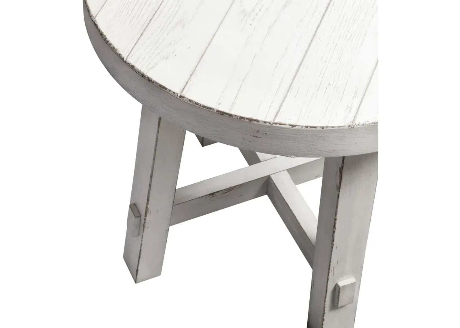 Liberty Furniture Modern Farmhouse Flea Market White Splay Leg Round End Table