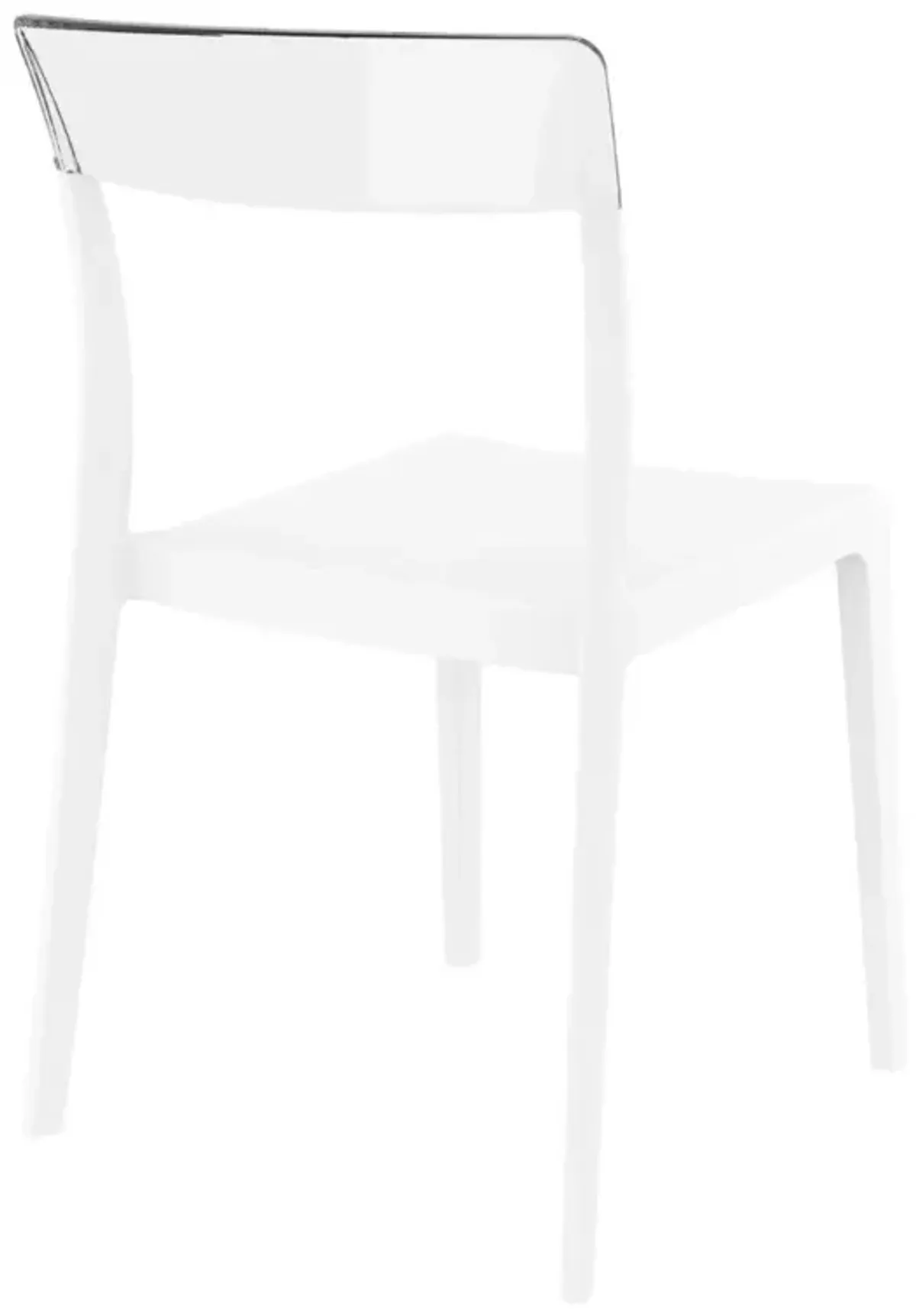 Compamia Flash Dining Chair White Transparent Clear