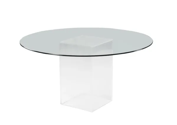 Chintaly Valerie Contemporary Round Tempered Glass Dining Table