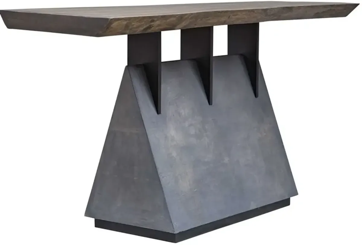 Uttermost Vessel Natural/Gunmetal Industrial Console Table