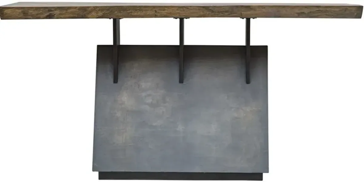 Uttermost Vessel Natural/Gunmetal Industrial Console Table