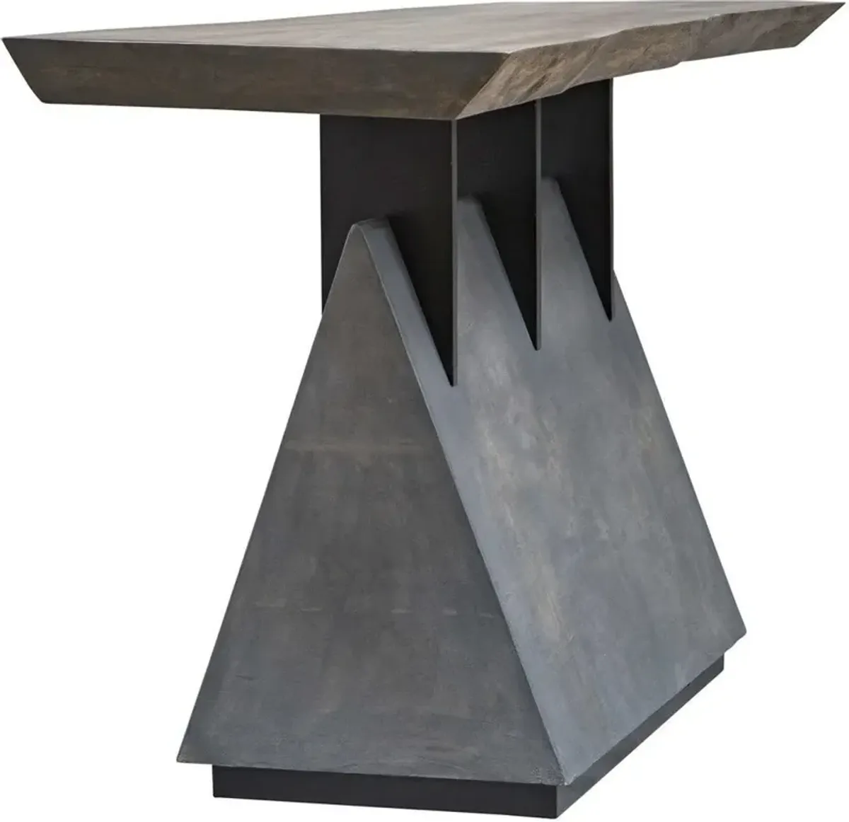 Uttermost Vessel Natural/Gunmetal Industrial Console Table