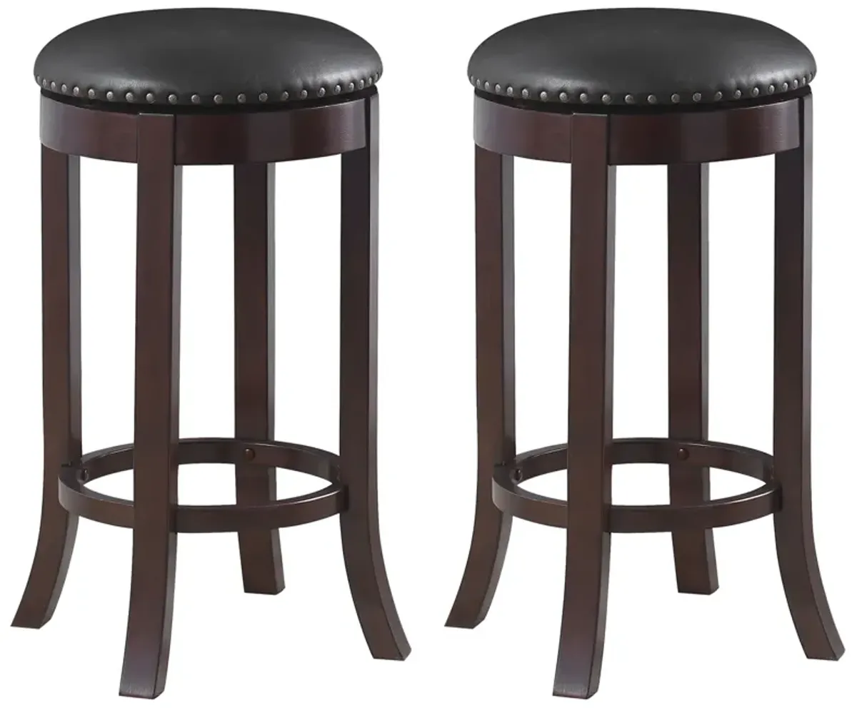 Coaster Aboushi Backless Swivel Bar Stool Brown