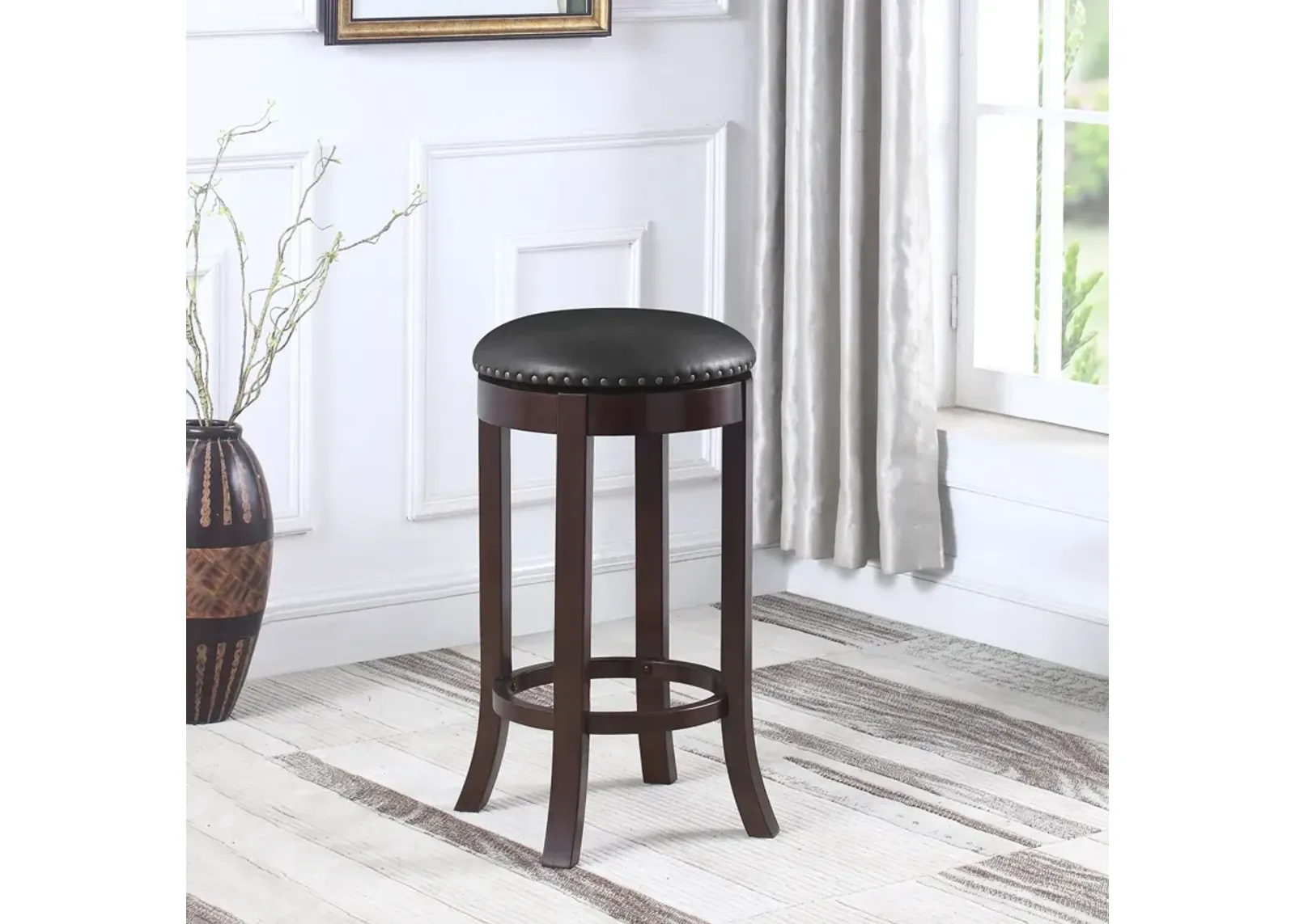 Coaster Aboushi Backless Swivel Bar Stool Brown