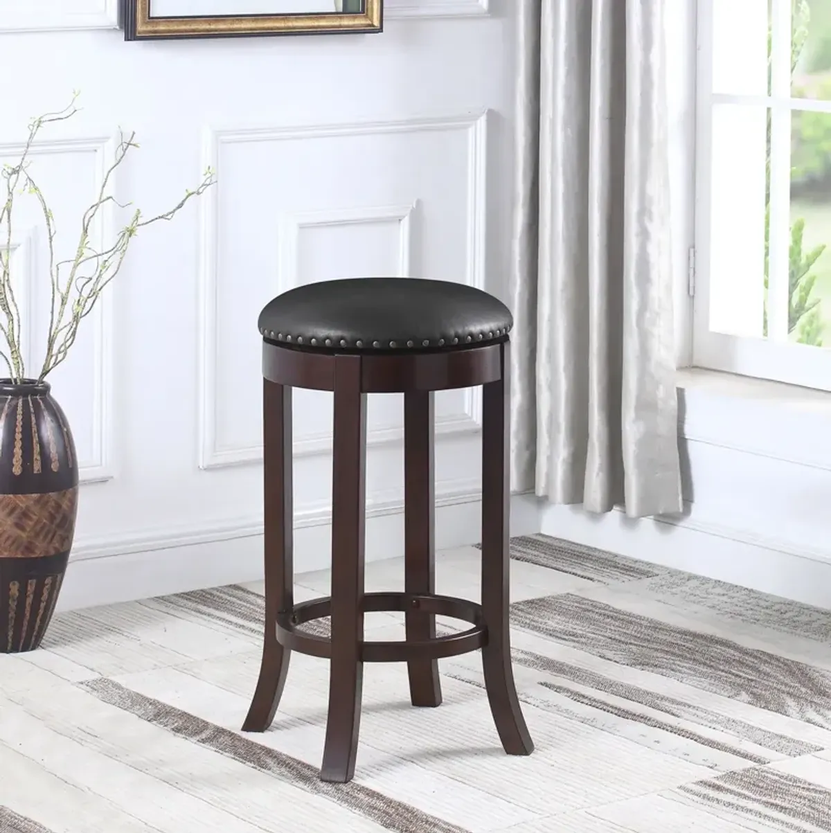 Coaster Aboushi Backless Swivel Bar Stool Brown