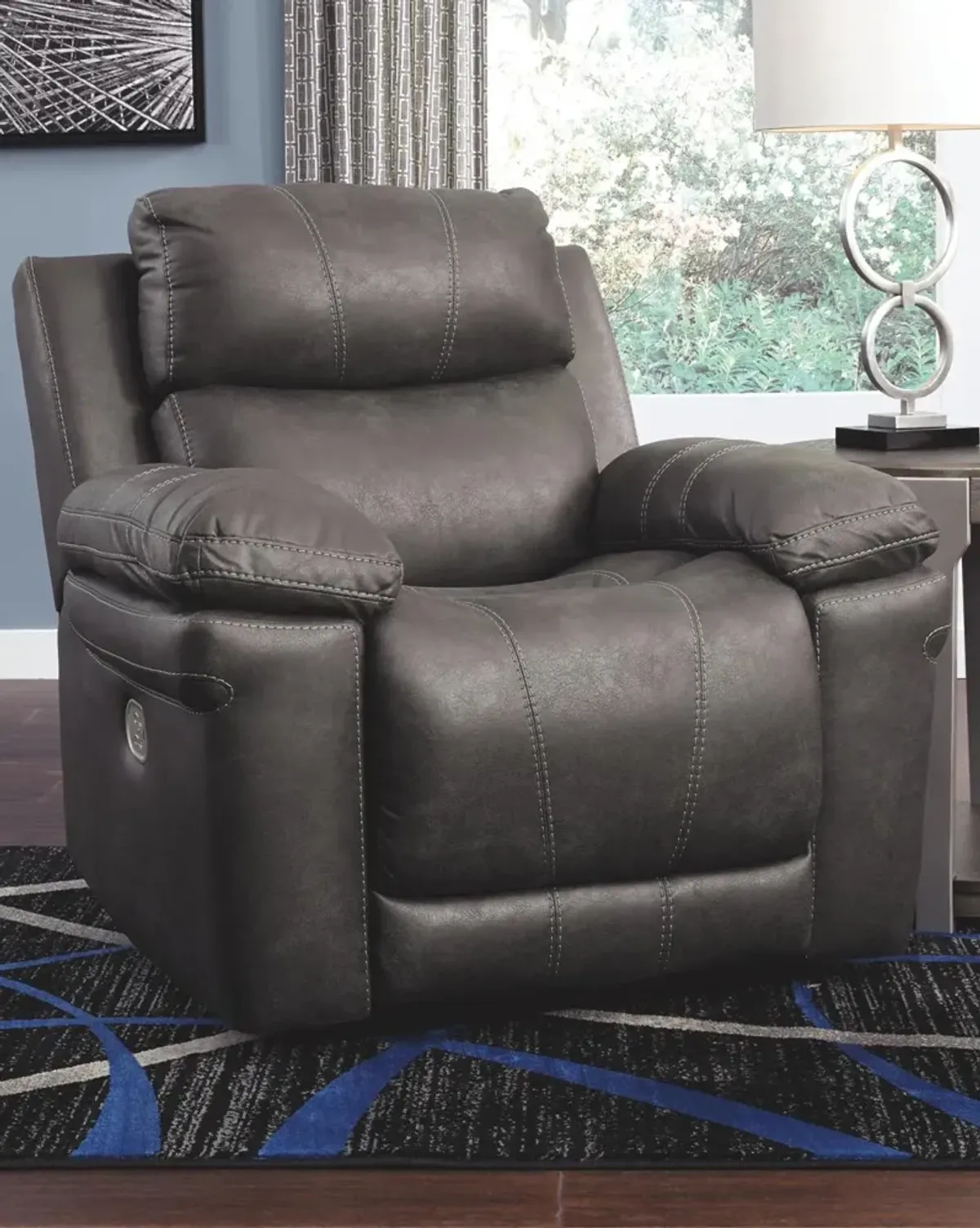 Ashley Erlangen Midnight Adjustable Headrest Power Recliner