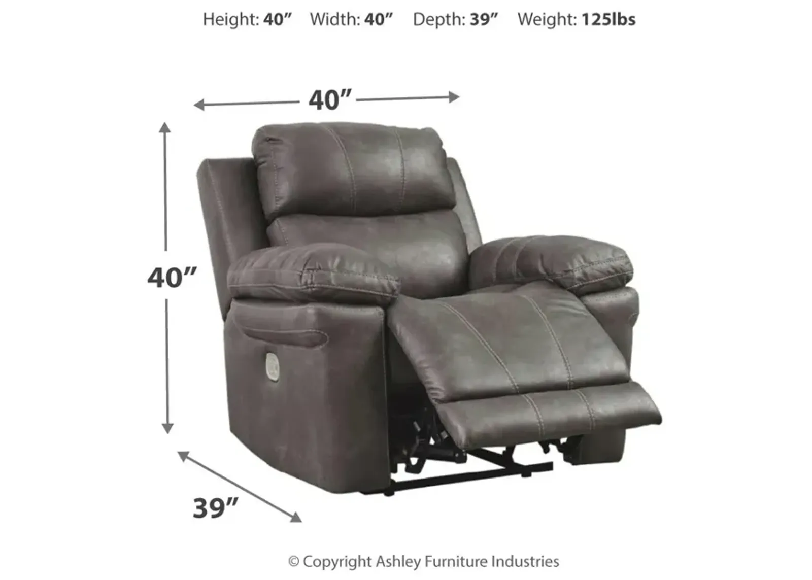 Ashley Erlangen Midnight Adjustable Headrest Power Recliner