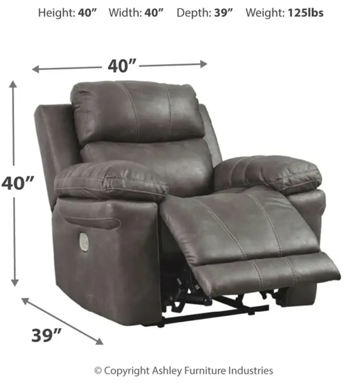 Ashley Erlangen Midnight Adjustable Headrest Power Recliner