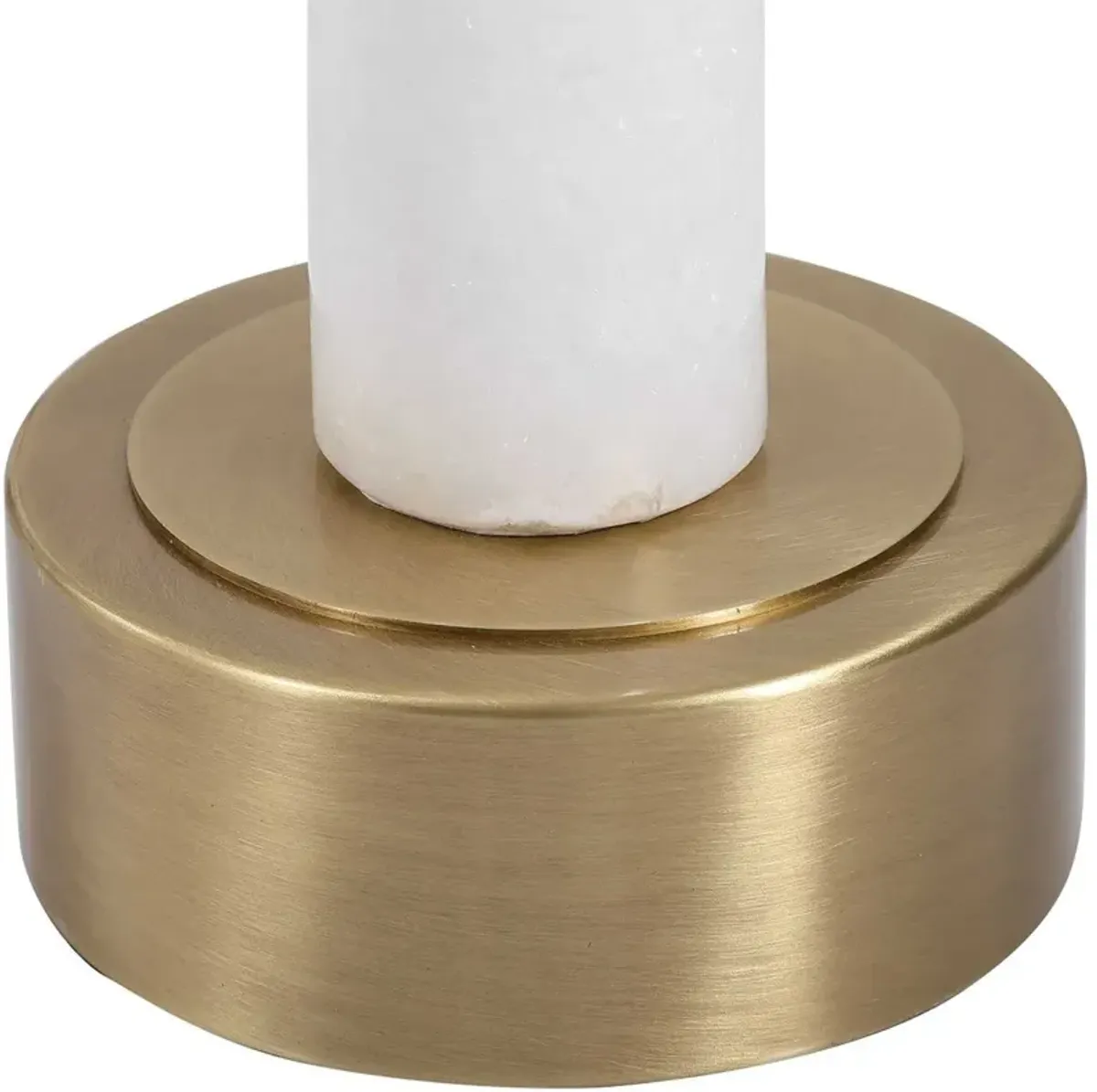 Uttermost Portsmouth Brushed Brass/White Round Accent Table