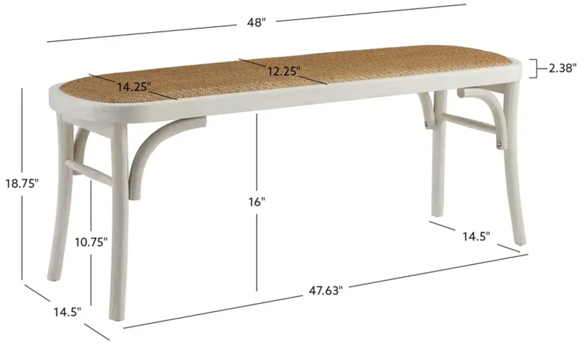 Linon Connelly Bentwood Bench White