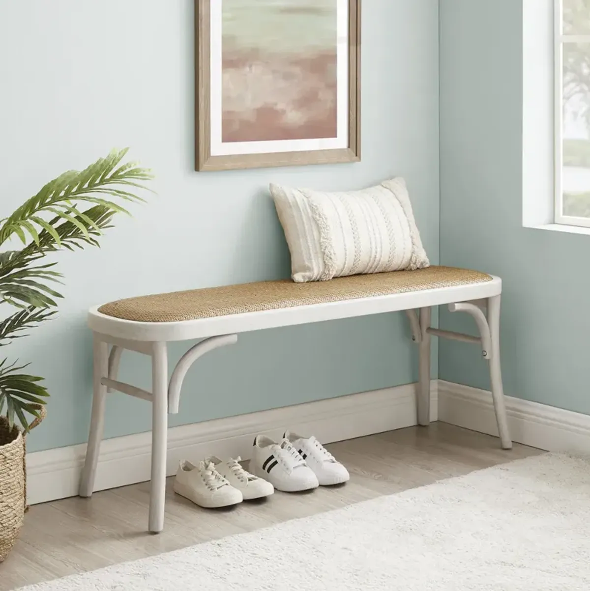 Linon Connelly Bentwood Bench White