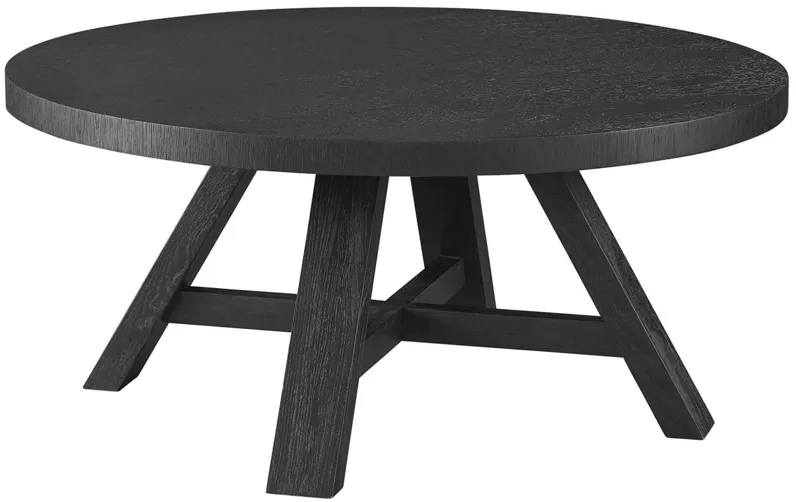 MODERN FARMHOUSE BLACK ROUND COFFEE TABLE