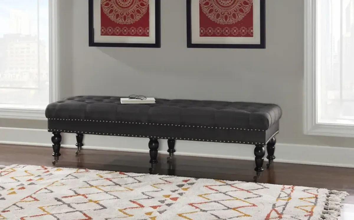 Linon 62 Inch Isabelle Bed Bench Black