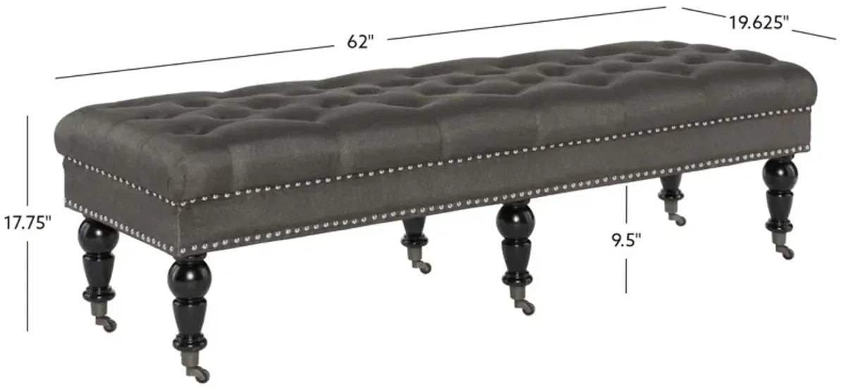 Linon 62 Inch Isabelle Bed Bench Black