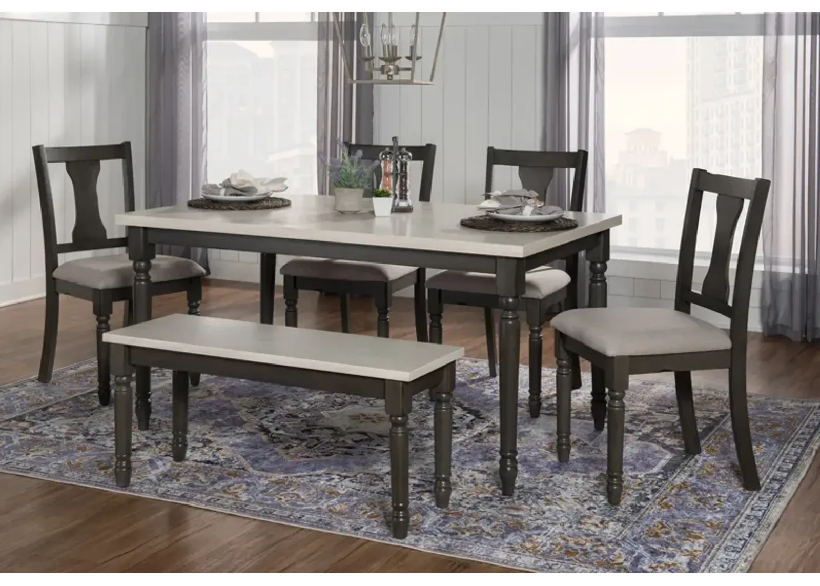 Powell Willow 6-Piece Grey Dining Set