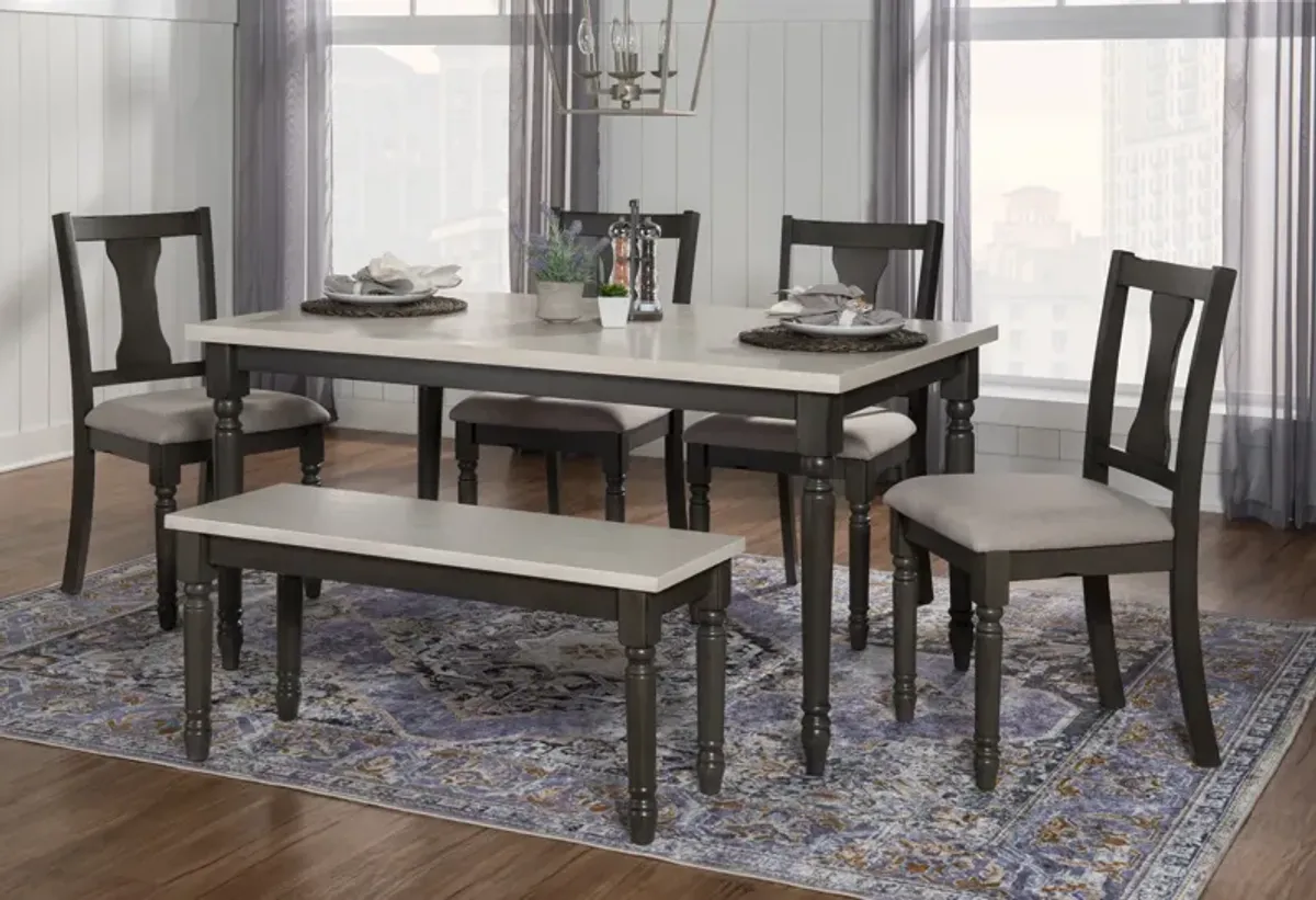 Powell Willow 6-Piece Grey Dining Set