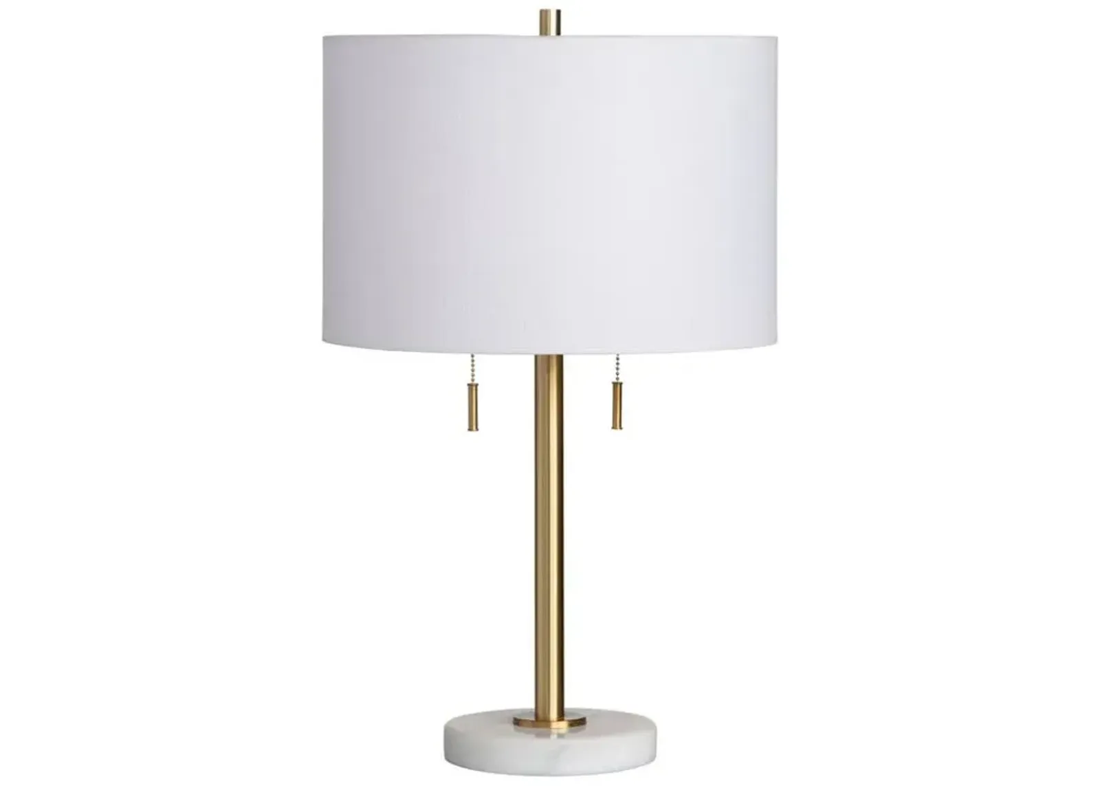 Crestview Brielle Brass/White Lamp Table