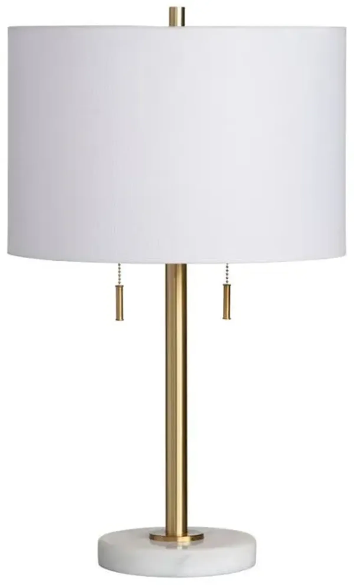 Crestview Brielle Brass/White Lamp Table