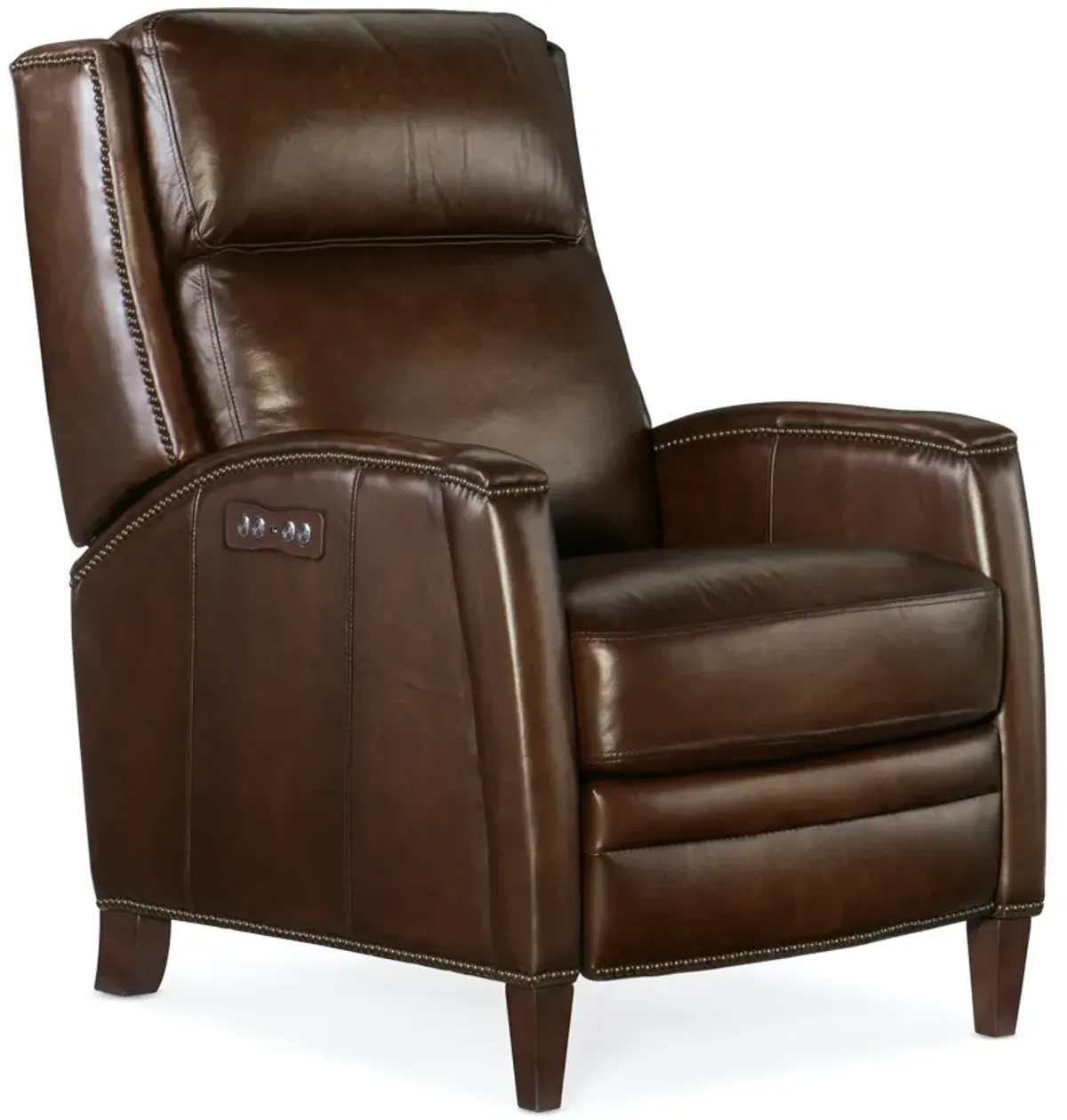 Hooker Furniture Declan Warm Brown Brindisi San Marco Power Recliner Leather Chair with Power Headrest