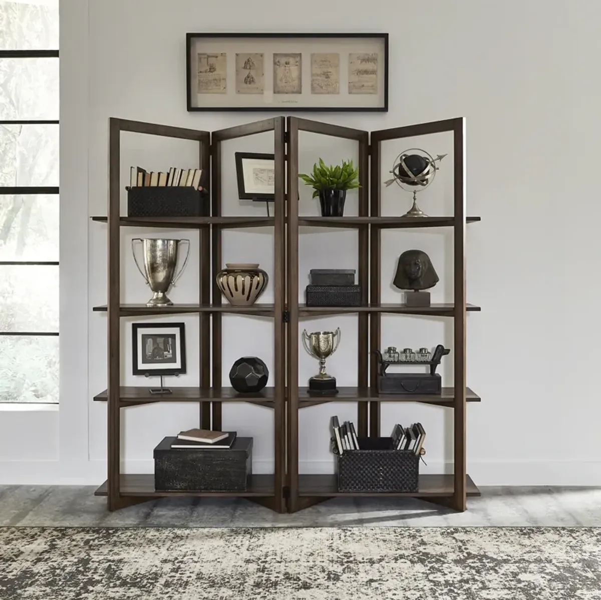 Liberty Furniture Lennox Weathered Chestnut Open Bookcase