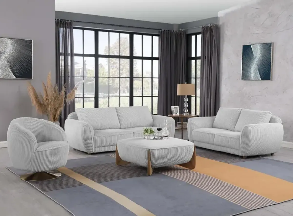 Chintaly Charleston Grey Modern 2-Piece Set with Sofa & Loveseat