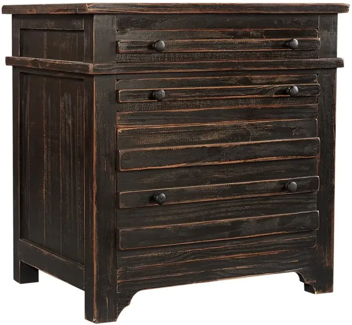 Aspenhome Reeds Farm Weathered Black Single File Office Cabinet