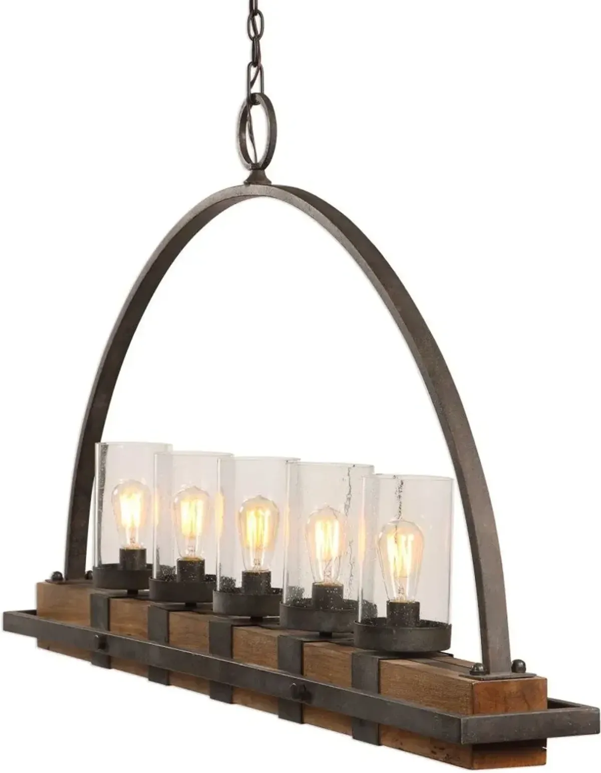 Uttermost by Kalizma Home Atwood 5-Light Bronze Rustic Linear Chandelier