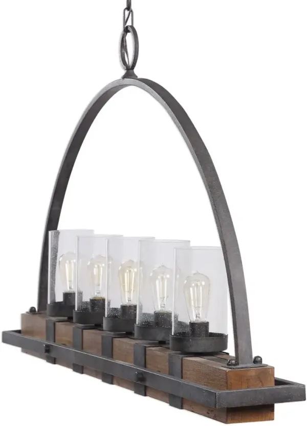 Uttermost by Kalizma Home Atwood 5-Light Bronze Rustic Linear Chandelier