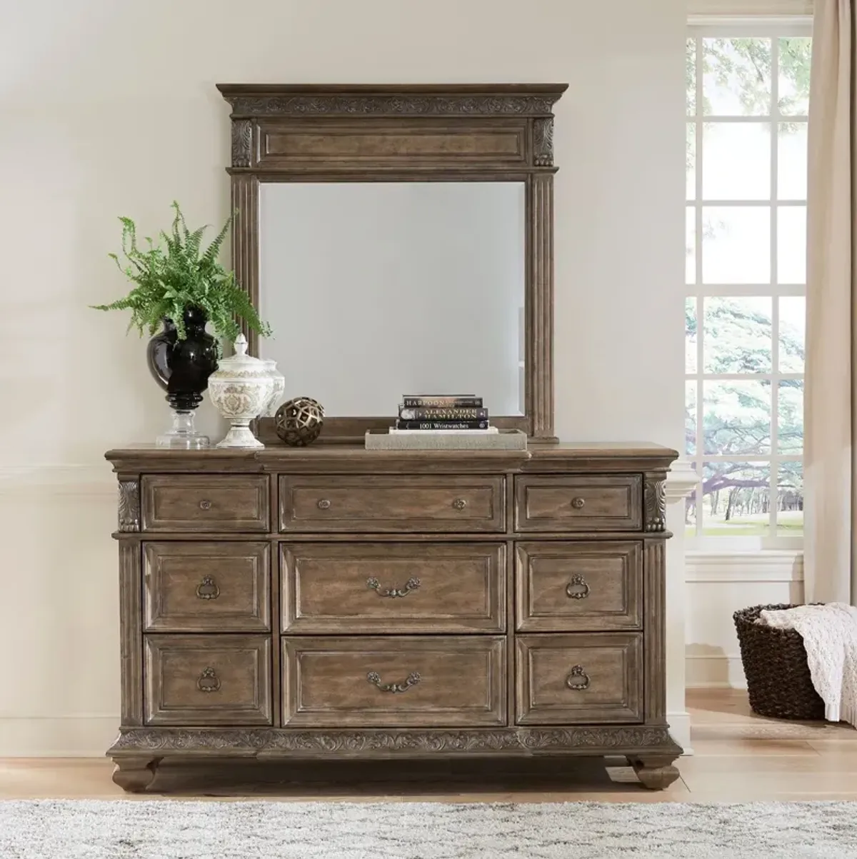 Liberty Furniture Carlisle Court Chestnut Dresser with Mirror