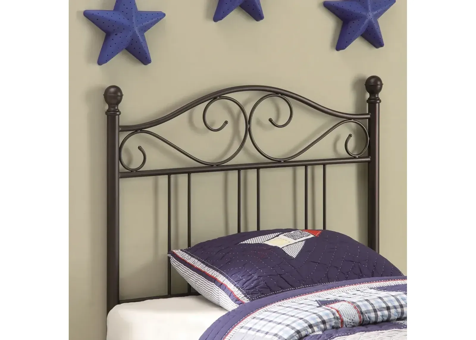 Ellis Metal Twin Open Frame Headboard Dark Bronze