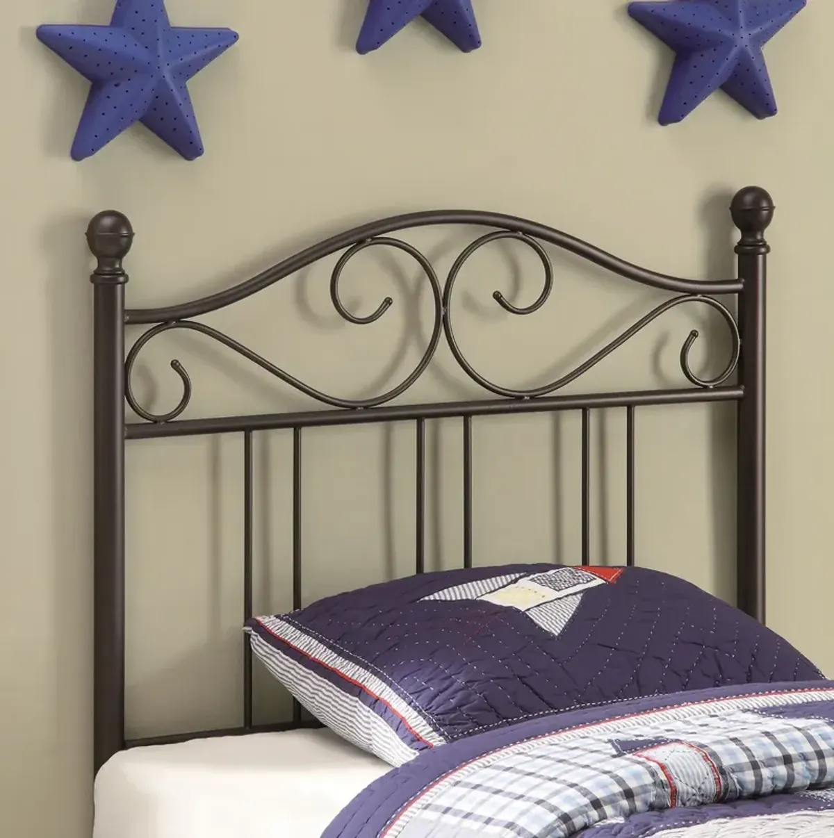 Ellis Metal Twin Open Frame Headboard Dark Bronze