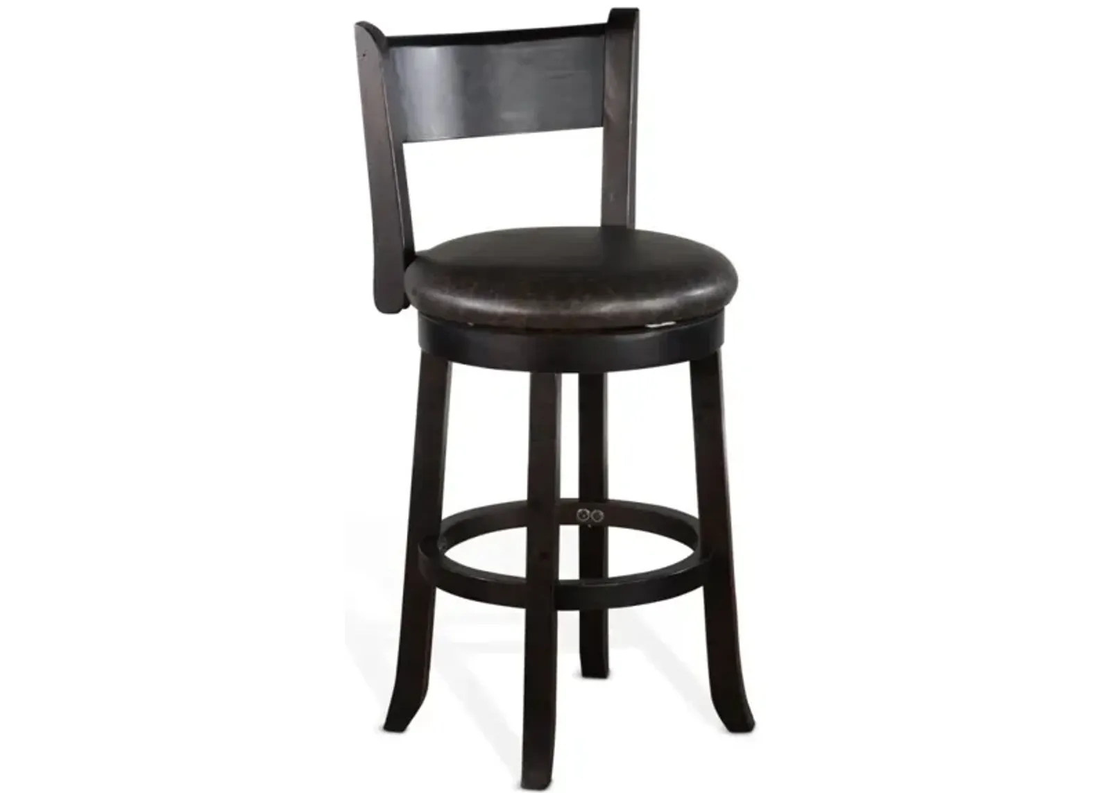 Sunny Designs Scottsdale Black Walnut 24 Inch Swivel Bar Stool with Cushioned Seat & Backrest