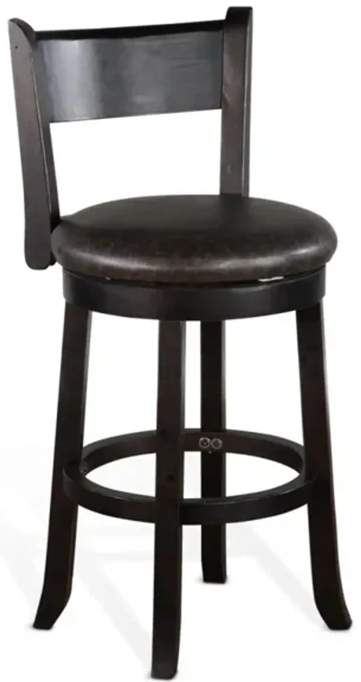 Sunny Designs Scottsdale Black Walnut 24 Inch Swivel Bar Stool with Cushioned Seat & Backrest