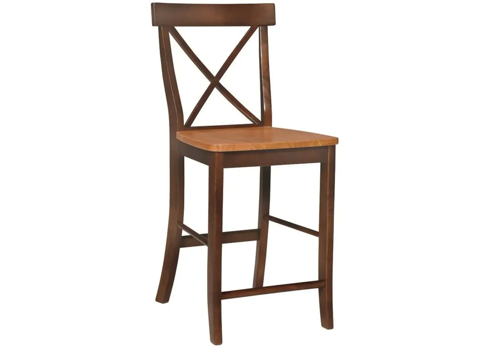 John Thomas Dining Essentials X-Back Wood Stool in Cinnamon & Espresso