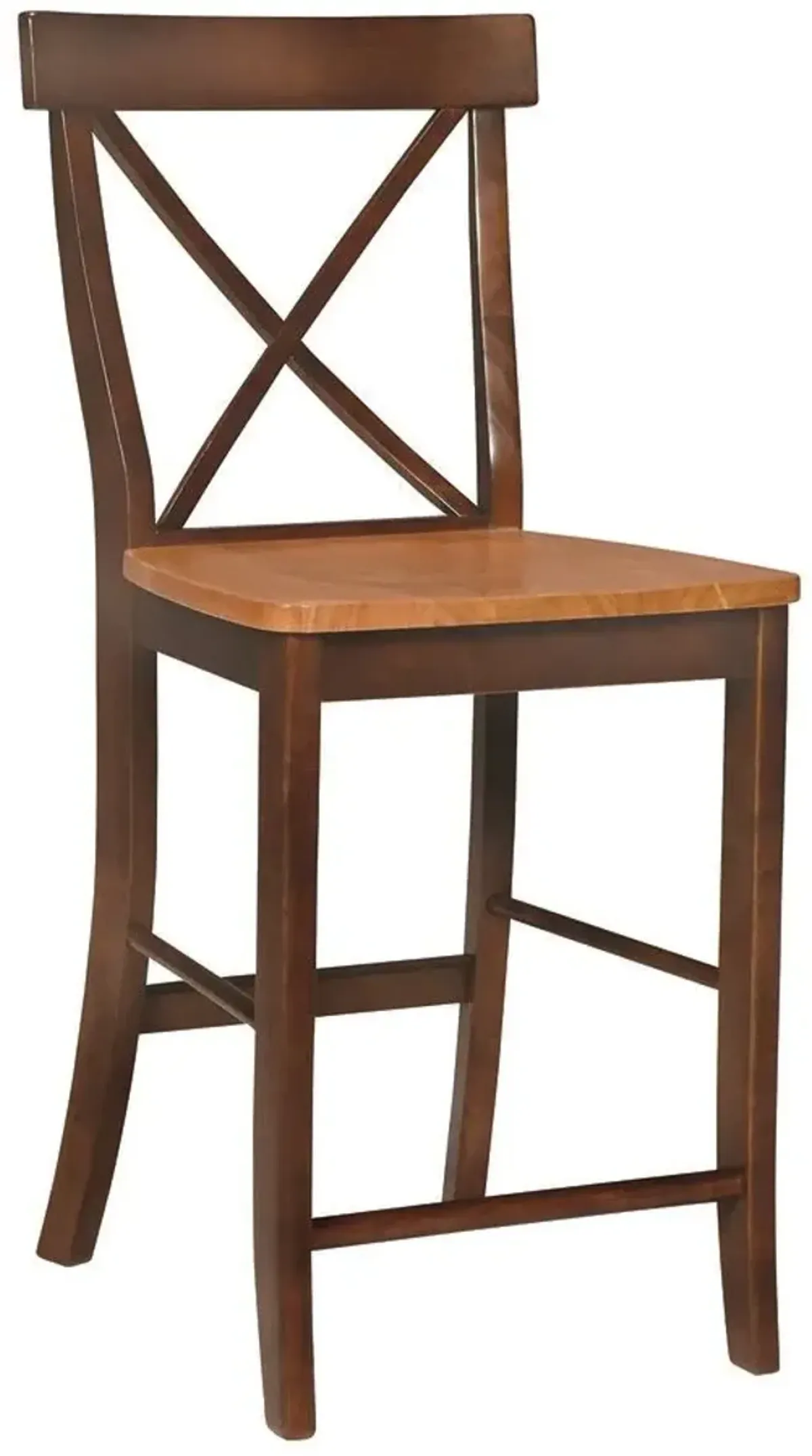 John Thomas Dining Essentials X-Back Wood Stool in Cinnamon & Espresso