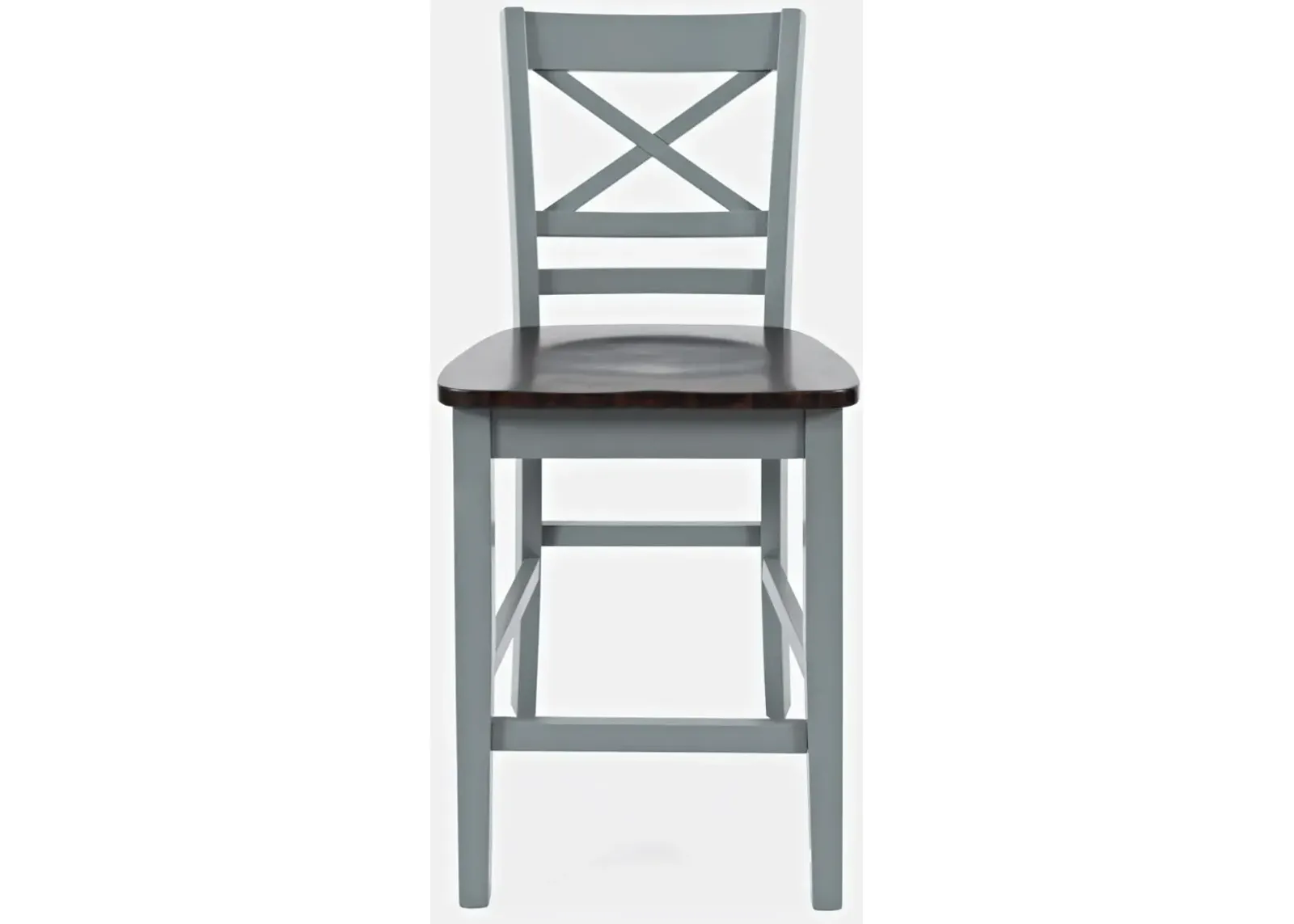 Jofran Asbury Park X-Back Stool Grey/Autumn Brown