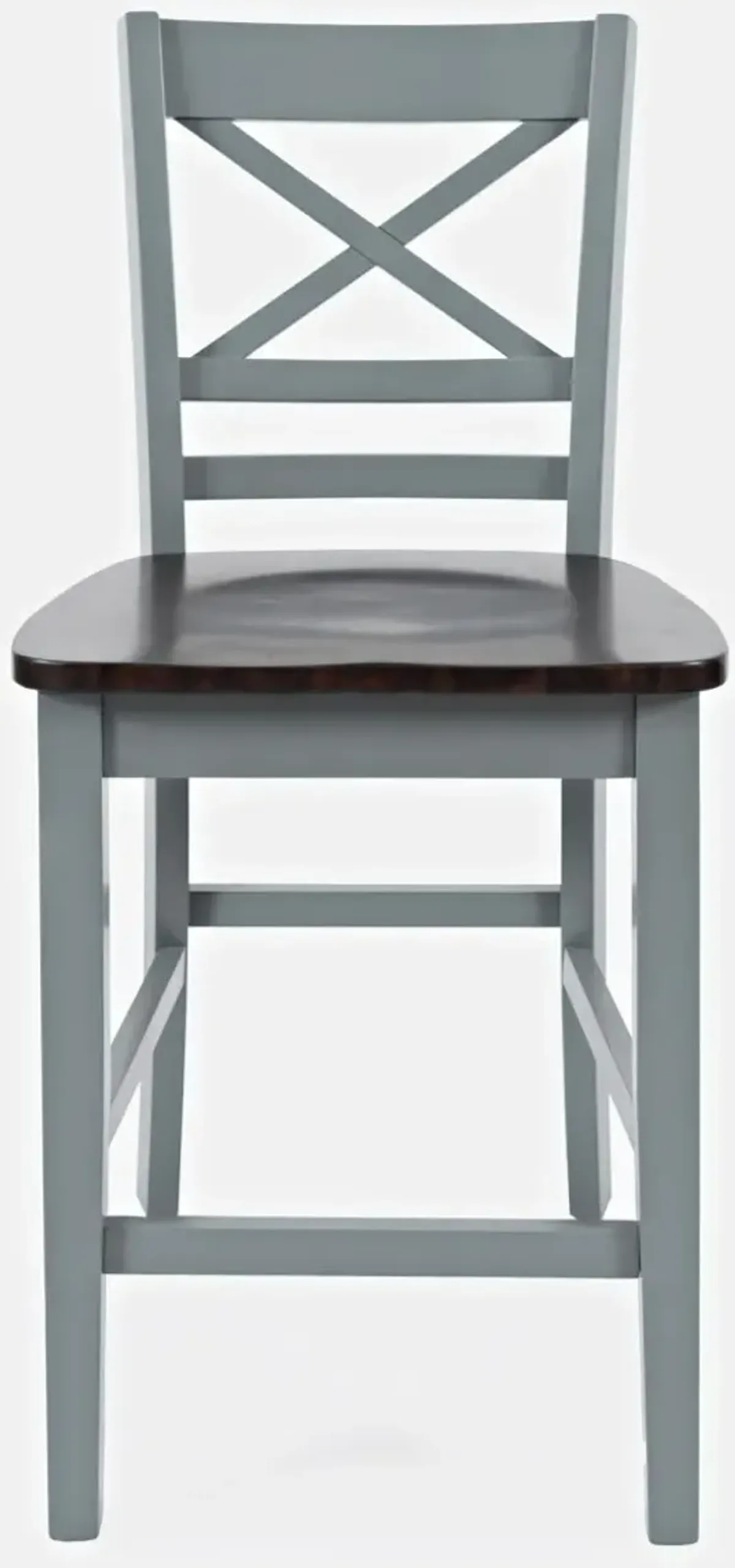 Jofran Asbury Park X-Back Stool Grey/Autumn Brown